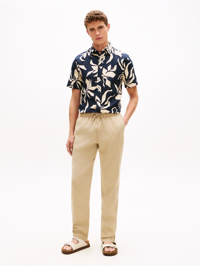 Tommy Hilfiger Chinohose »HARLEM PO SORONA LINEN« Tapered Leg Fit, aus Leinenmix, teilelastischer Bund