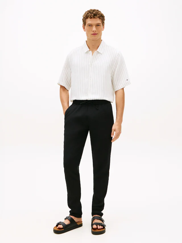 Tommy Hilfiger Chinohose »HARLEM PO SORONA LINEN« Tapered Leg Fit, aus Leinenmix, teilelastischer Bund