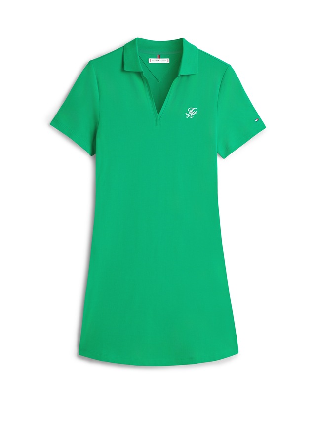 Tommy Hilfiger Polokleid »TH SCRIPT OPEN-NK POLO DRS« mit Knopfleiste