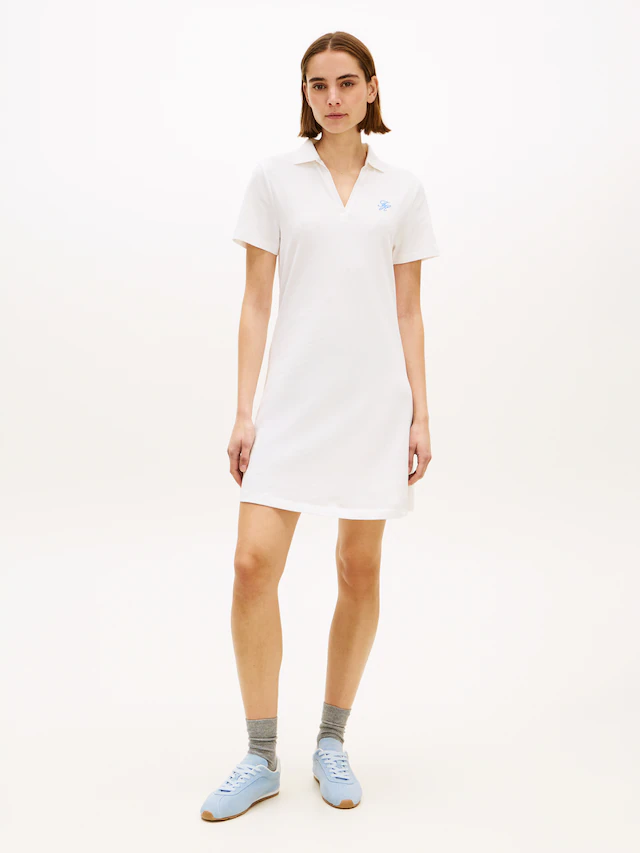 Tommy Hilfiger Polokleid »TH SCRIPT OPEN-NK POLO DRS« mit Knopfleiste