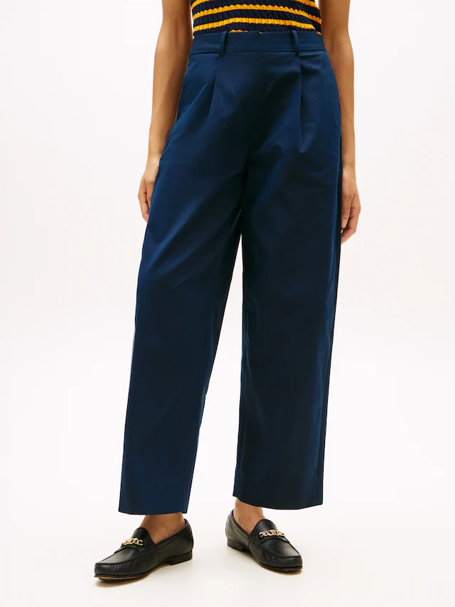 Tommy Hilfiger Chinohose »COTTON BARREL PLEATED CHINO« Baumwollmix, Mid Rise, Tapered