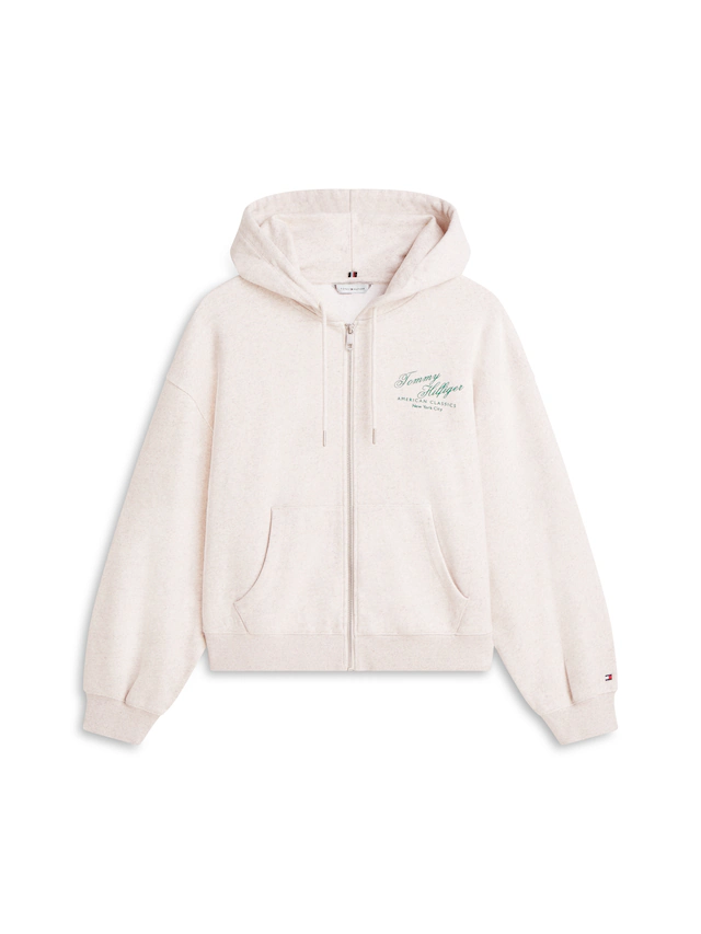 Tommy Hilfiger Kapuzensweatjacke »MDRN SCRIPT ZIP TERRY HOODIE« mit Print auf der Brust, Relaxed Fit