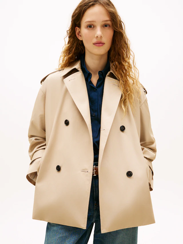 Tommy Hilfiger Kurzjacke »COTTON SHORT TRENCH« Baumwolle, Trenchcoat Style