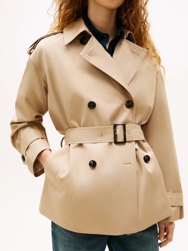 Tommy Hilfiger Kurzjacke »COTTON SHORT TRENCH« Baumwolle, Trenchcoat Style