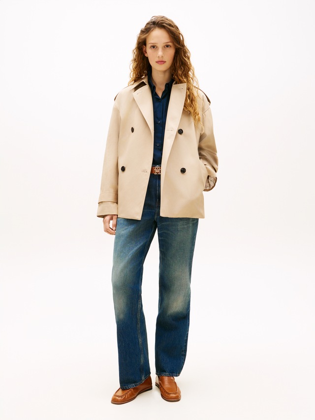 Tommy Hilfiger Kurzjacke »COTTON SHORT TRENCH« Baumwolle, Trenchcoat Style