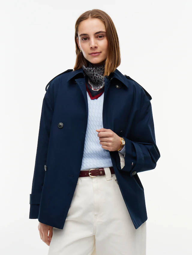 Tommy Hilfiger Kurzjacke »COTTON SHORT TRENCH« Baumwolle, Trenchcoat Style