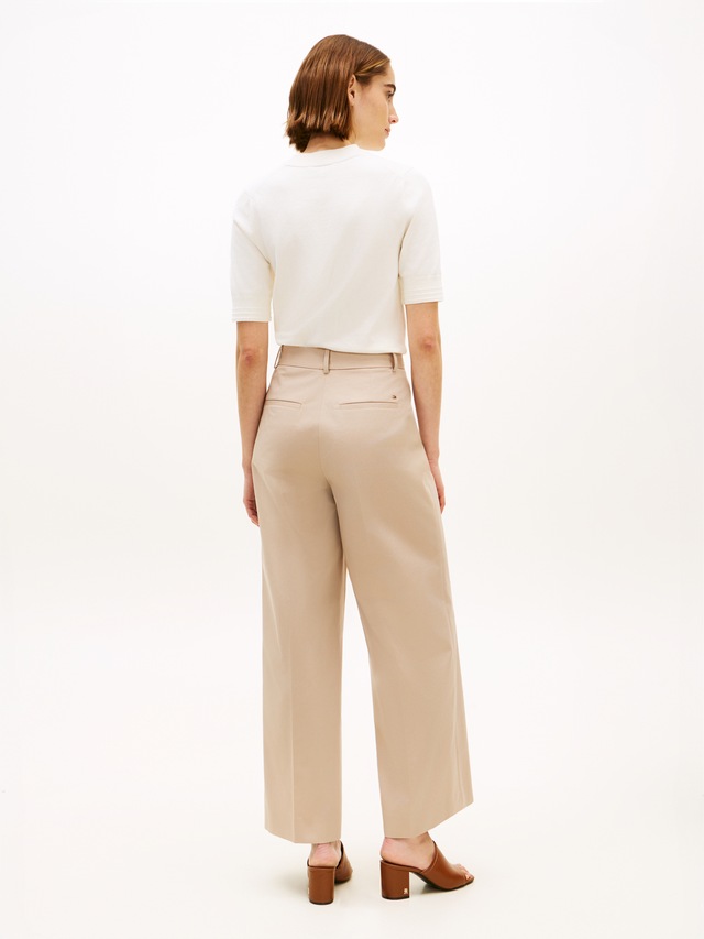 Tommy Hilfiger Chinohose »PREPPY COTTON WIDE LEG CHINO« mit Bügelfalten, Mid Rise