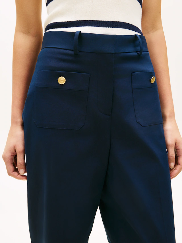 Tommy Hilfiger Chinohose »PREPPY COTTON WIDE LEG CHINO« mit Bügelfalten, Mid Rise