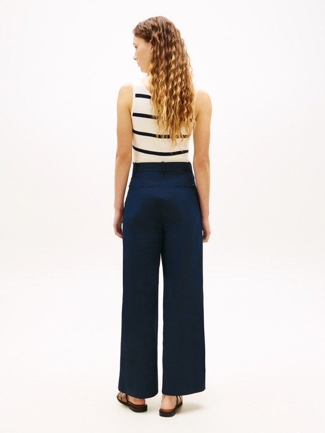 Tommy Hilfiger Chinohose »PREPPY COTTON WIDE LEG CHINO« mit Bügelfalten, Mid Rise