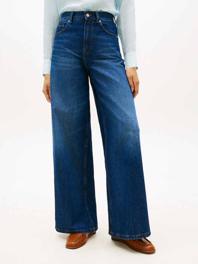 Tommy Hilfiger Weite Jeans »DNM NEW DOREEN 70'S WIDE LEG HW« Baumwolle, lässig geschnitten, wide fit, high waist