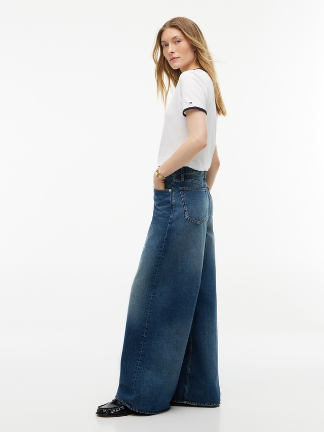 Tommy Hilfiger Weite Jeans »DNM NEW DOREEN 70'S WIDE LEG HW« Baumwolle, lässig geschnitten, wide fit, high waist
