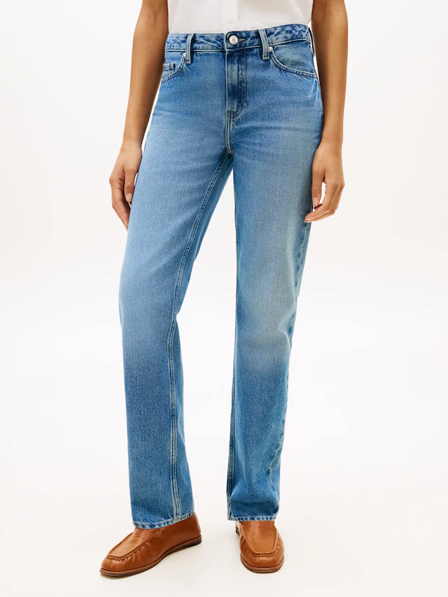 Tommy Hilfiger Straight-Jeans mit dezenter Logostickerei
