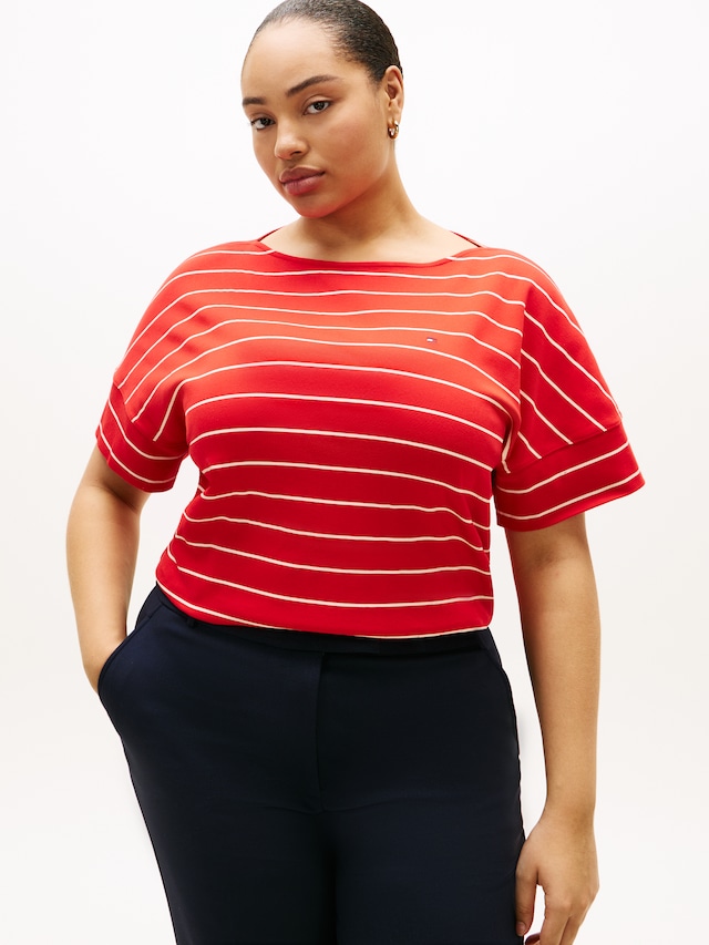 Tommy Hilfiger Curve Kurzarmshirt »CRV MDRN CODY CAP SLV C-NK TEE« in großen Größen