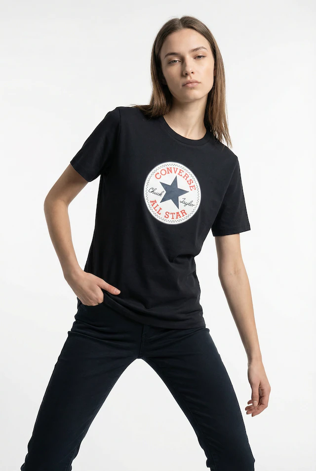 Converse T-Shirt »CHUCK PATCH TEE« Kurzarm, aus Baumwolle, in den Größen XS bis XXL