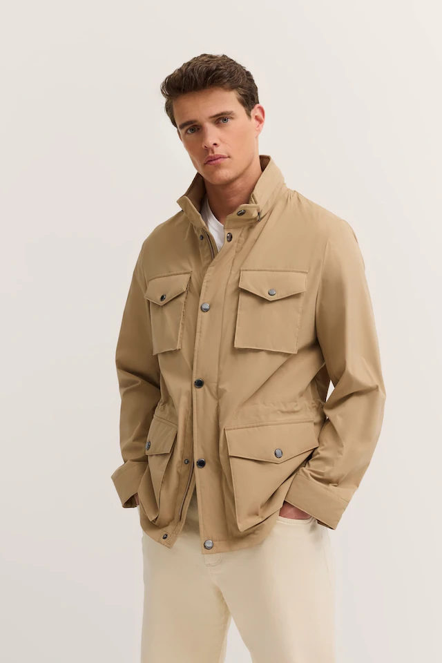 bugatti Fieldjacket »Regular Fit« mit Kapuze mit Stretch & Stehkragen