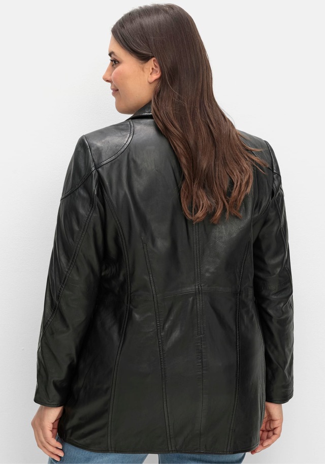 Sheego Lederjacke ohne Kapuze