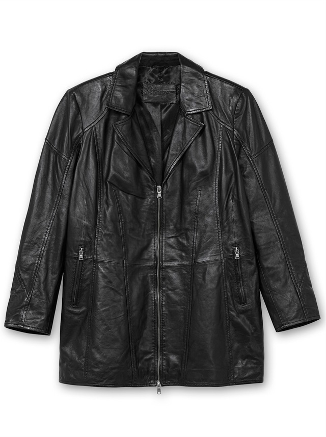 Sheego Lederjacke ohne Kapuze