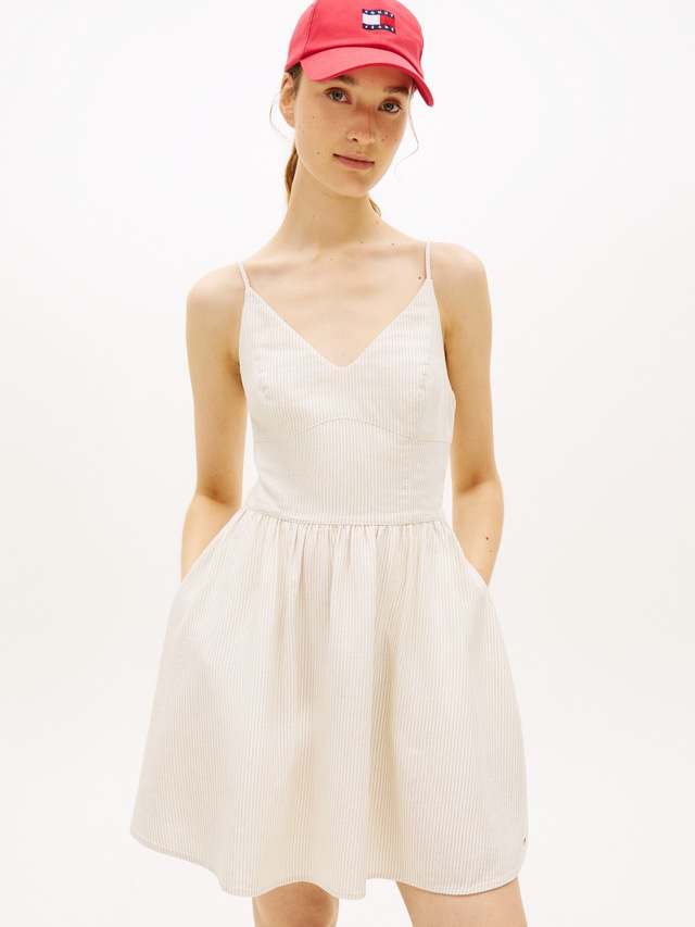 Tommy Jeans Minikleid »TJW LINEN SKATER DRESS« in Extra Slim Fit, Leinen-Mix