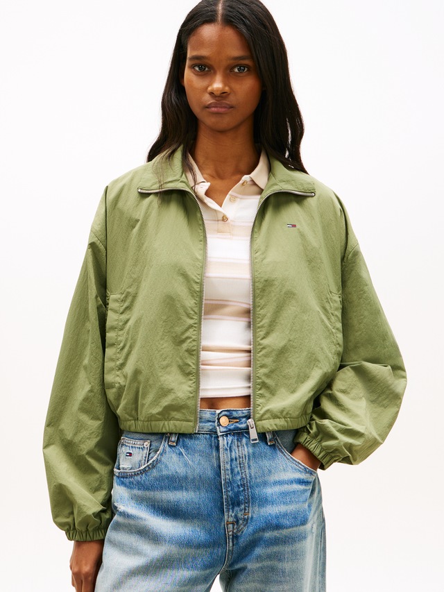 Tommy Jeans Kurzjacke »TJW TIE SIDE HIGH NECK JACKET« Taillenbund mit seitlichen Bindebändern