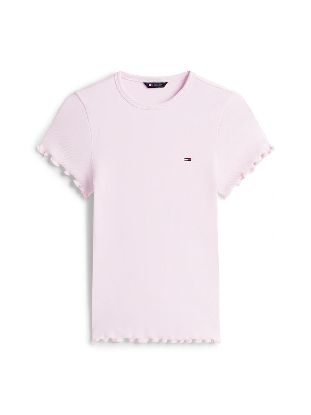 Tommy Jeans T-Shirt »TJW SLIM LETTUCE EDGE RIB SS« mit gerippter Struktur
