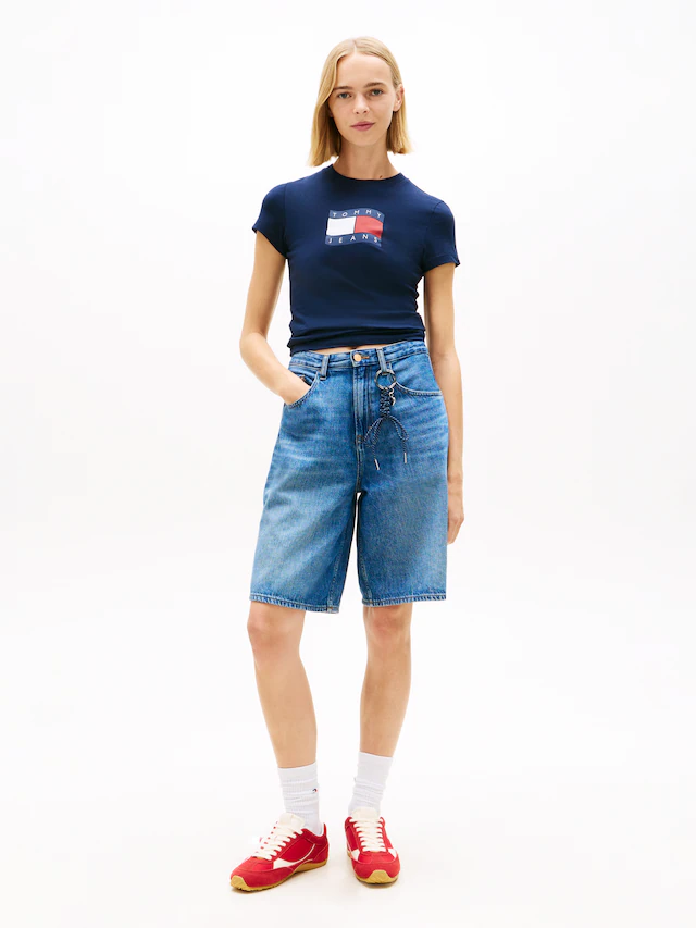 Tommy Jeans T-Shirt »TJW SLIM WAVY FLAG TEE EXT« mit Rundhalsausschnitt