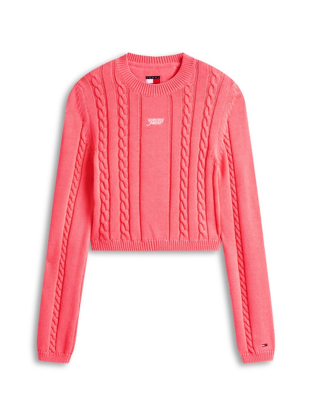 Tommy Jeans Strickpullover »TJW CABLE SCRIPT SWEATER« mit Zopfmuster