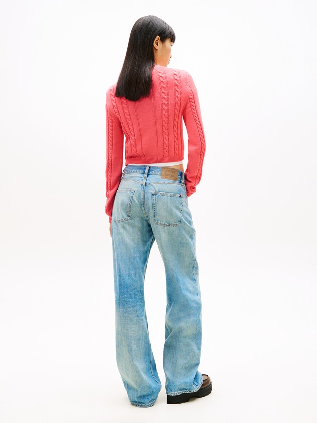 Tommy Jeans Strickpullover »TJW CABLE SCRIPT SWEATER« mit Zopfmuster