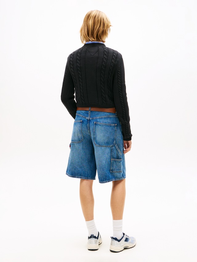 Tommy Jeans Strickpullover »TJW CABLE SCRIPT SWEATER« mit Zopfmuster