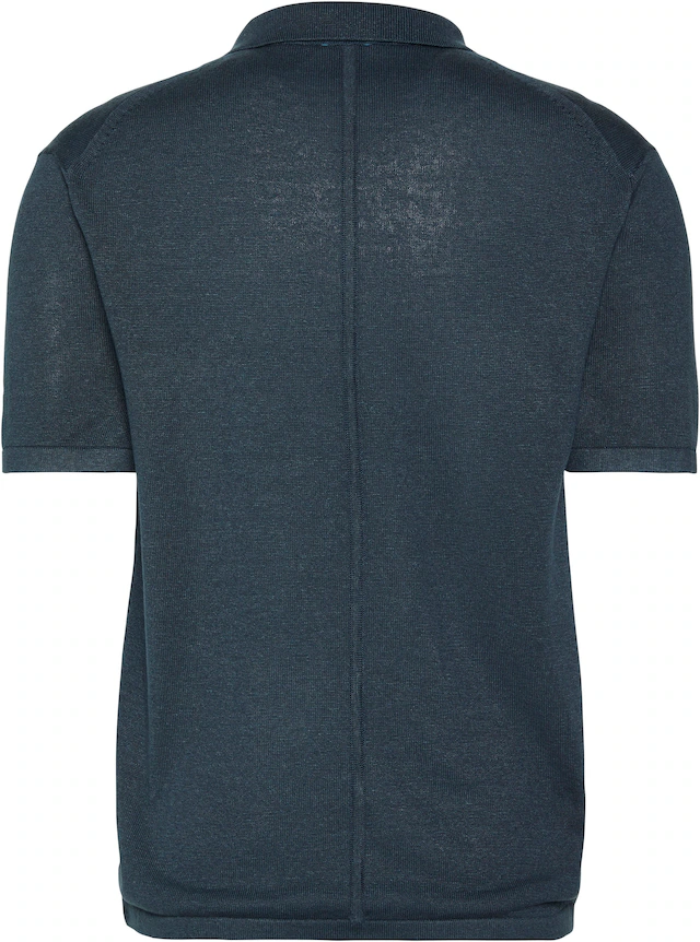 Calvin Klein Kurzarmpullover Feinstrick aus Leinenmix, Regular Fit, Polokragen