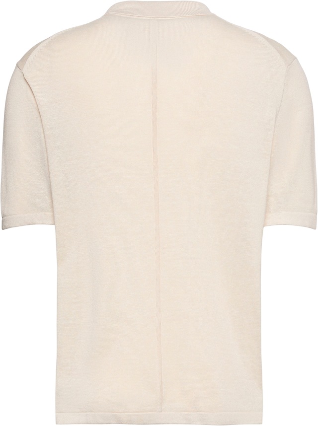 Calvin Klein Kurzarmpullover Feinstrick aus Leinenmix, Regular Fit, Polokragen