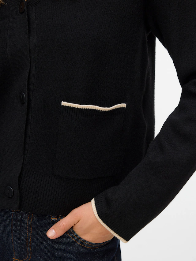 Vero Moda Strickjacke »VMGOLD LS V-NECK CONTRAST CARDIGAN«