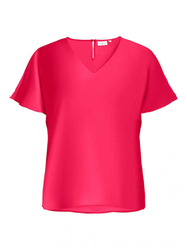 ONLY CARMAKOMA Shirtbluse »CARMETTA LIFE V-NECK SS TOP WVN NOOS«
