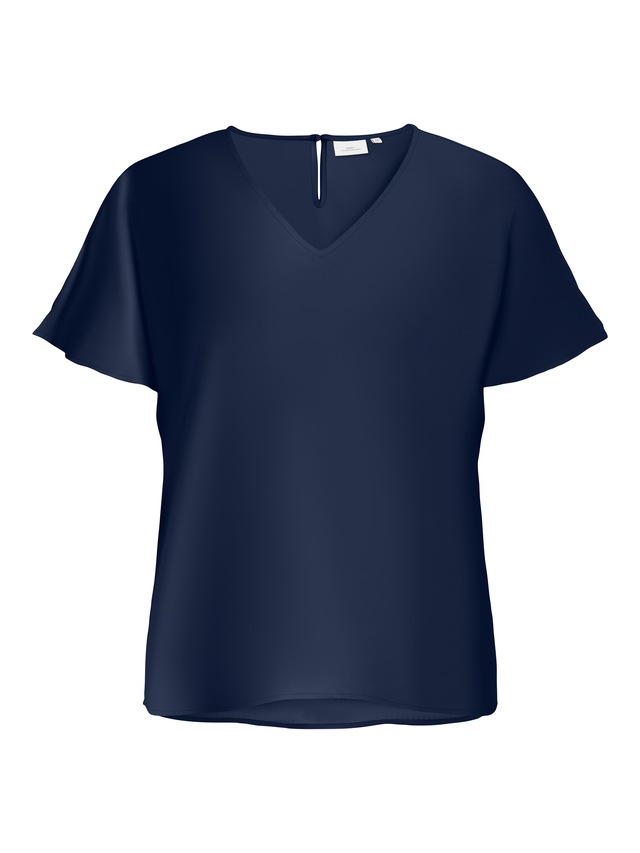 ONLY CARMAKOMA Shirtbluse »CARMETTA LIFE V-NECK SS TOP WVN NOOS«