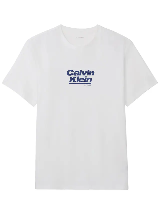 Calvin Klein Jeans T-Shirt Rundhalsausschnitt, Regular Fit, Logoschriftzug