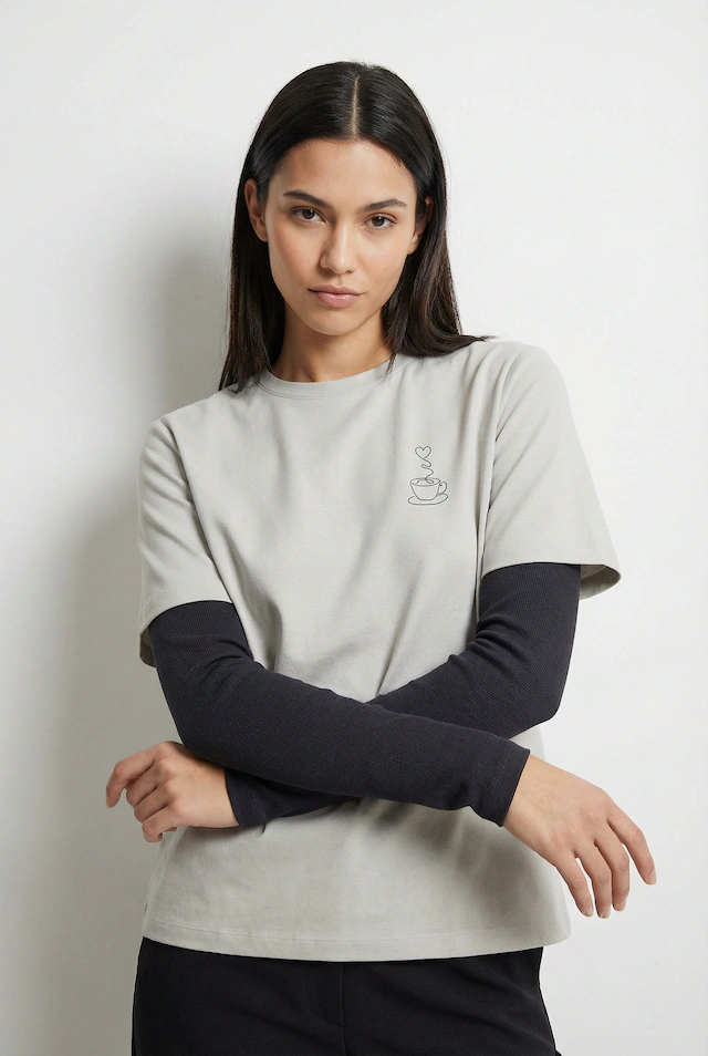 Vila Kurzarmshirt »VISYBILLA FRENCH O-NECK S/S TOP/PB/LC«