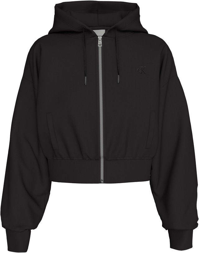 Calvin Klein Jeans Sweatjacke »LS MONOGRAM TERRY CROP RELAXED F« Regular fit mit Kapuze mit Kordelzug