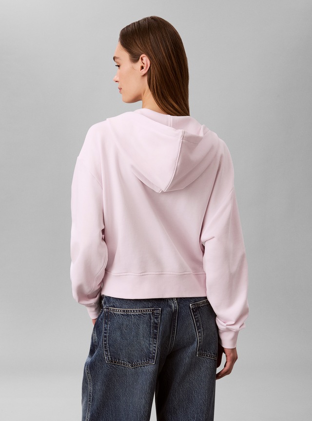 Calvin Klein Jeans Sweatjacke »LS MONOGRAM TERRY CROP RELAXED F« Regular fit mit Kapuze mit Kordelzug