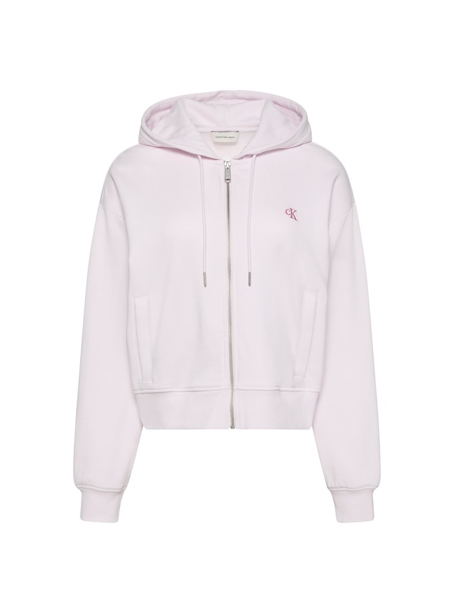 Calvin Klein Jeans Sweatjacke »LS MONOGRAM TERRY CROP RELAXED F« Regular fit mit Kapuze mit Kordelzug