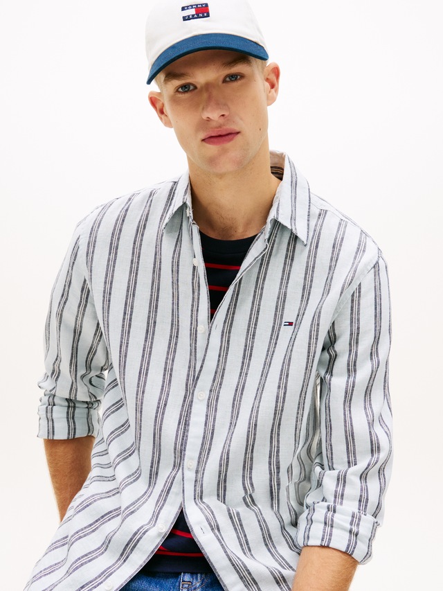 Tommy Jeans Langarmhemd »REGULAR LINEN MIX STRIPES« Regular fit mit Streifenmuster
