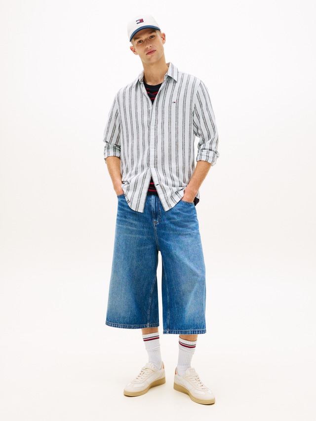 Tommy Jeans Langarmhemd »REGULAR LINEN MIX STRIPES« Regular fit mit Streifenmuster
