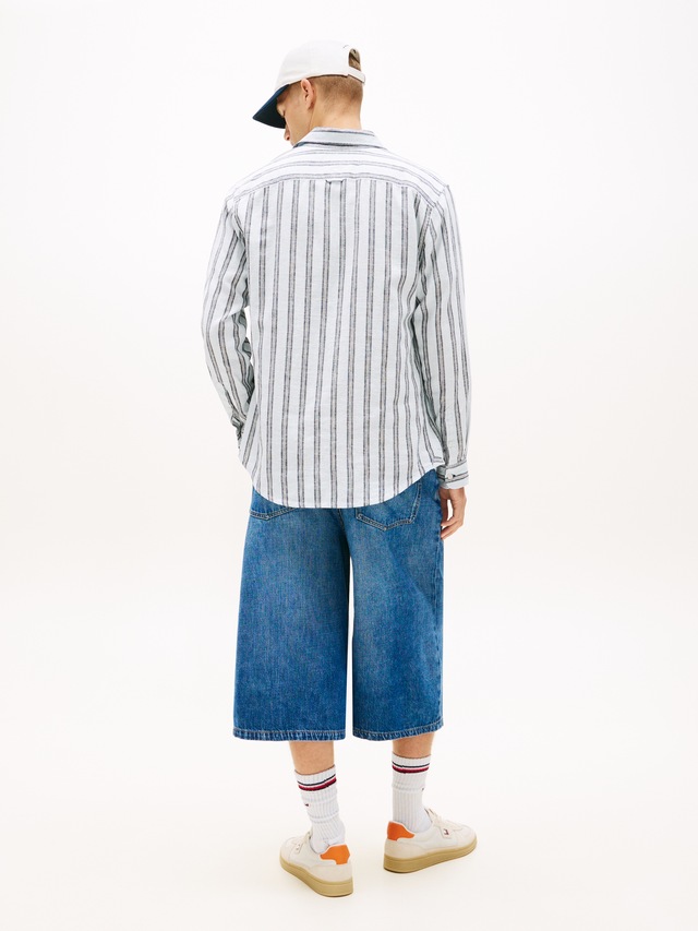 Tommy Jeans Langarmhemd »REGULAR LINEN MIX STRIPES« Regular fit mit Streifenmuster