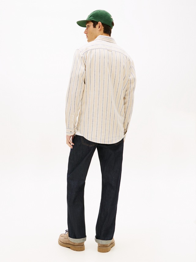 Tommy Jeans Langarmhemd »REGULAR LINEN MIX STRIPES« Regular fit mit Streifenmuster