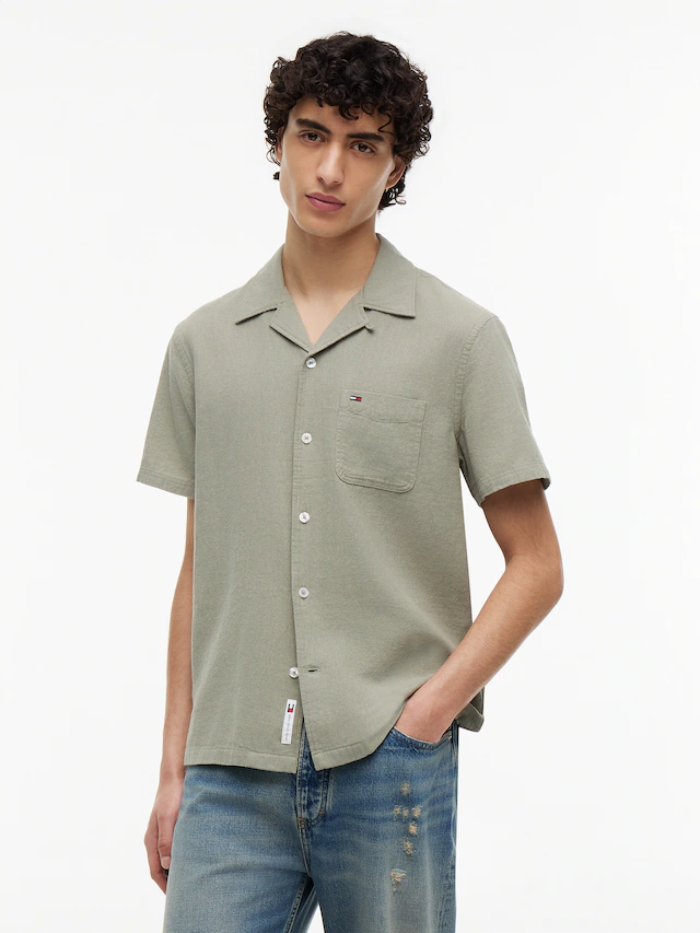 Tommy Jeans Leinenhemd »TJM REGULAR LINEN BLEND CAMP« mit Reverskragen