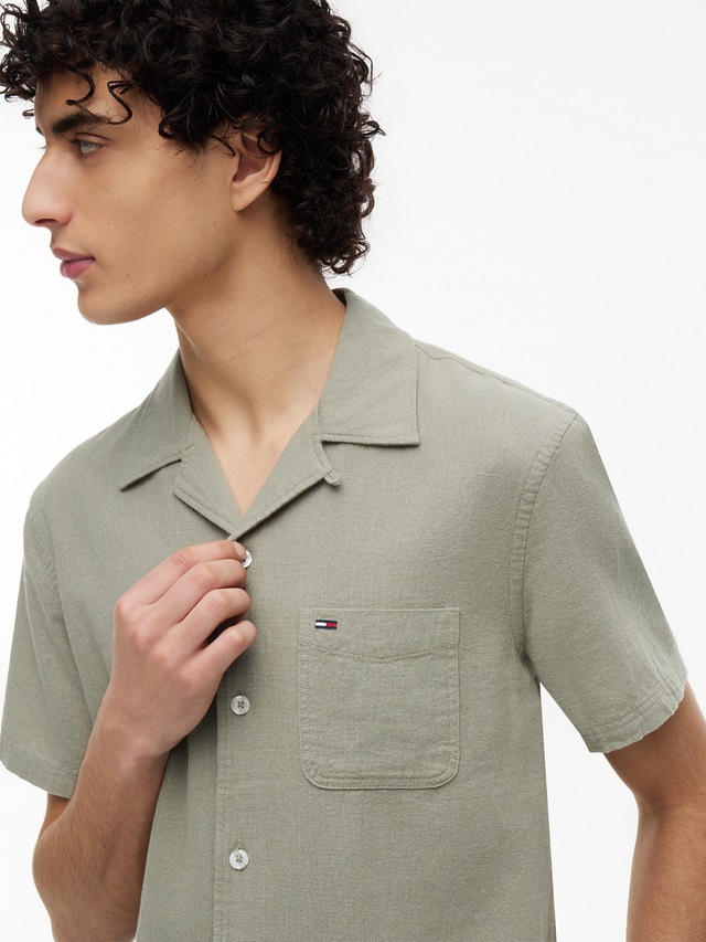 Tommy Jeans Leinenhemd »TJM REGULAR LINEN BLEND CAMP« mit Reverskragen