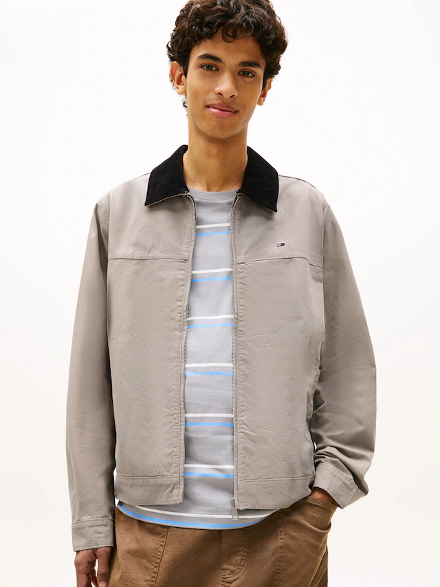 Tommy Jeans Blouson »TJM REGULAR COTTON RANCH« ohne Kapuze Regular fit mit Umlegekragen