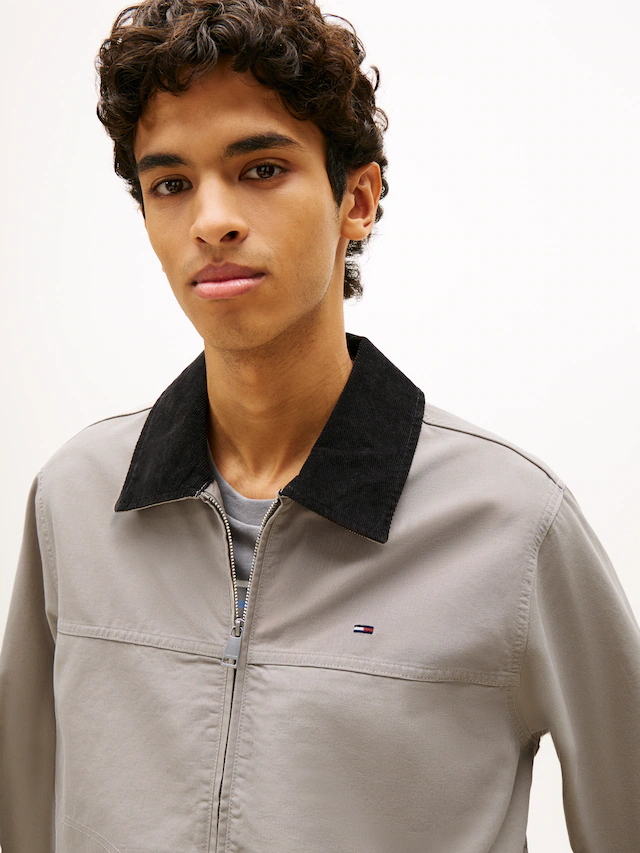 Tommy Jeans Blouson »TJM REGULAR COTTON RANCH« ohne Kapuze Regular fit mit Umlegekragen