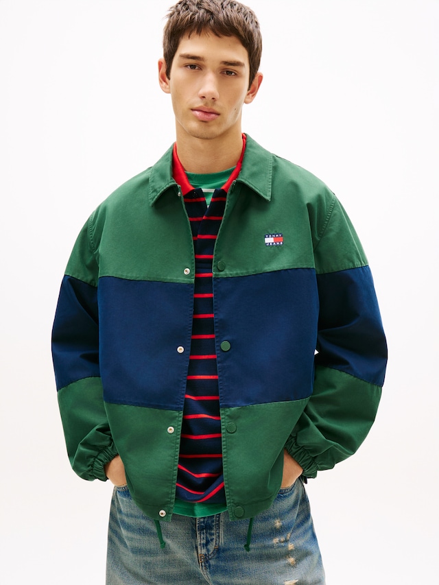 Tommy Jeans Hemdjacke »TJM COLORBLOCK« ohne Kapuze Regular fit mit Hemdkragen