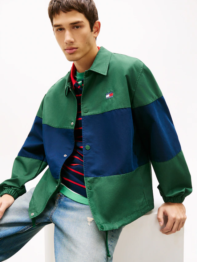 Tommy Jeans Hemdjacke »TJM COLORBLOCK« ohne Kapuze Regular fit mit Hemdkragen