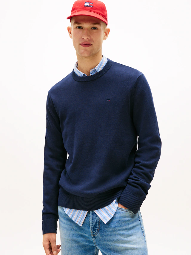 Tommy Jeans Strickpullover »TJM SLIM FIT LIGHT SWEATER« Slim fit mit Rundhalsausschnitt