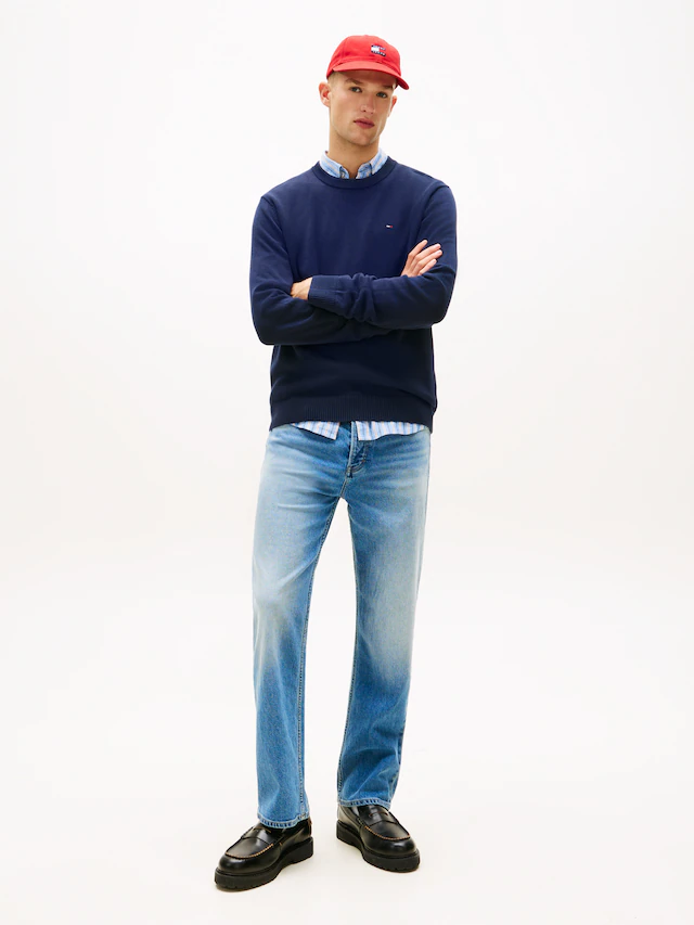 Tommy Jeans Strickpullover »TJM SLIM FIT LIGHT SWEATER« Slim fit mit Rundhalsausschnitt